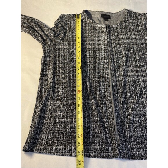 J JILL Wearever Black White 3-Hook Closure Cardigan Medium Lightweight Stretch - Picture 11 of 12